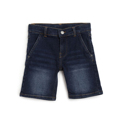 Boys Dark Blue Solid Shorts